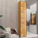 Cristaleira 1 Porta Reflecta com Fita Led com Espelho Luminare 100% Mdf Naturale