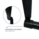 Box Para Banheiro de PVC Sanfonado Frontal BCF Preto