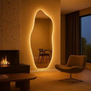 Espelho Orgânico Com LED Decorativo Moderno